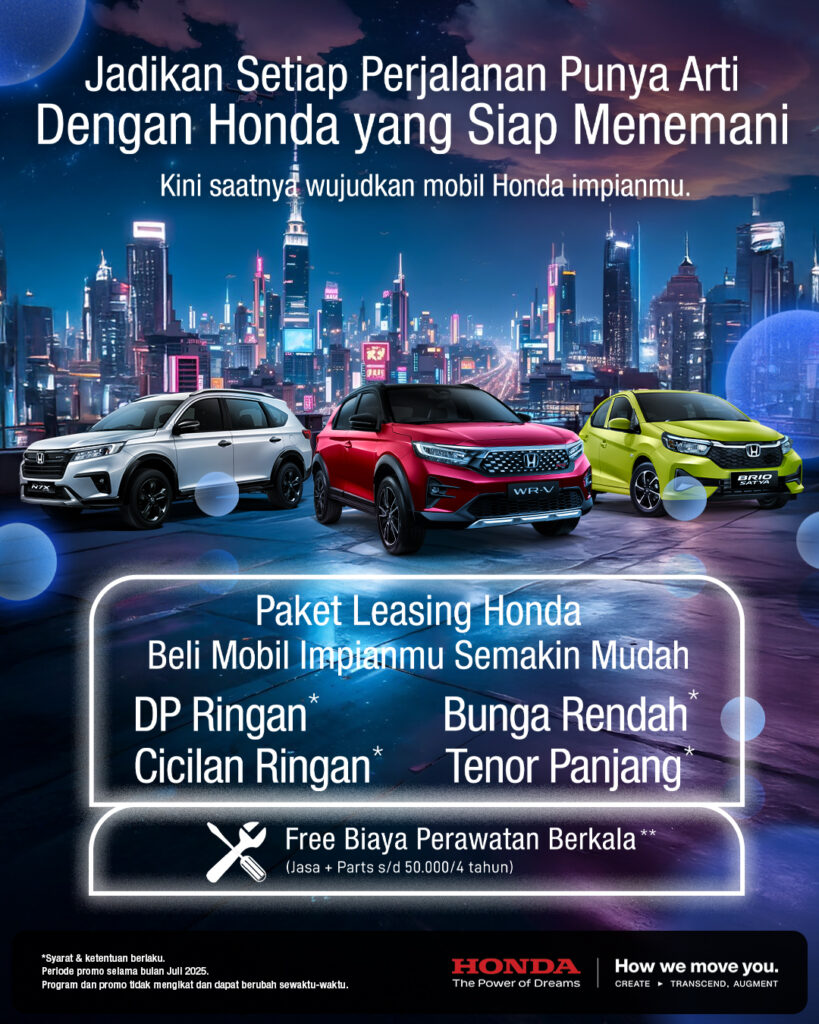 Promo leasing mobil Honda Semarang Juli 2025 dengan DP ringan, cicilan rendah, dan free biaya perawatan 4 tahun